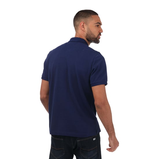 Men's Gant Regular Fit Shield Pique Polo in Navy - Image 2