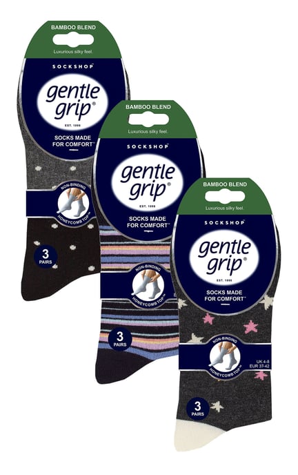 Gentle Grip - Dames 9 Pak Bamboe Sokken - SOLRM394041 - Image 2