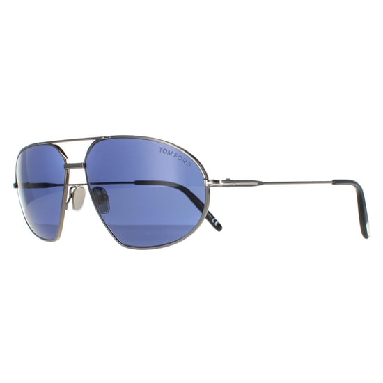 Tom Ford Aviator Mens Shiny Gunmetal Blue Bradford FT0771