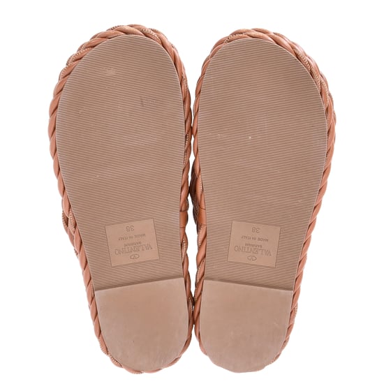 Valentino De Touw Gedraaide Band Sandalen in Bruin Leren - Image 6