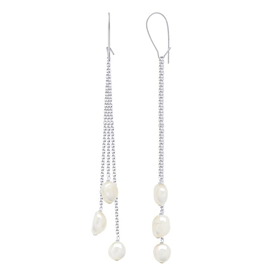 Earrings Real Cultured Freshwater Pearls Baroque 6-7 mm