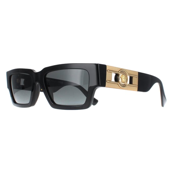 Versace Rectangle Unisex Black Dark Grey VE4459