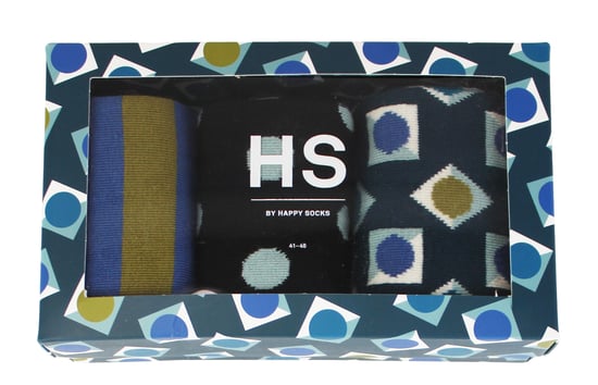 HS by Happy Socks - Heren 3-Pack Cadeaubox Met Stippen Kousen - Vierkant - Image 2