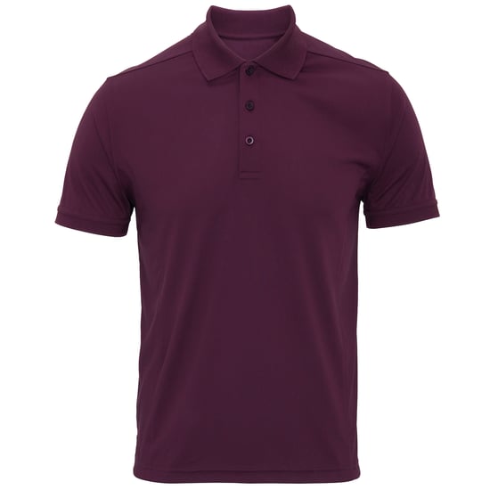 Premier Heren Coolchecker Pique korte mouw Polo T-Shirt (Aubergine) - Image 1