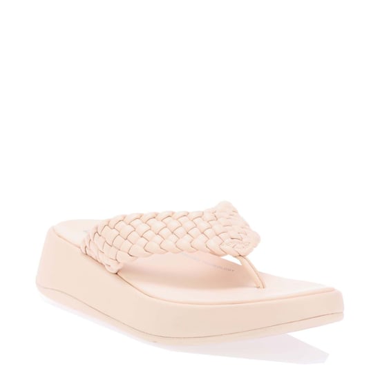 Dames Fit Flop F-Mode Leren Flatform Teen-Post Sandalen in Rose - Image 2