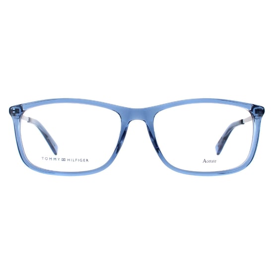 Tommy Hilfiger Rectangle Unisex Transparent Blue Glasses