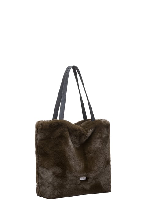Faux Fur Shoulder Tote Bag