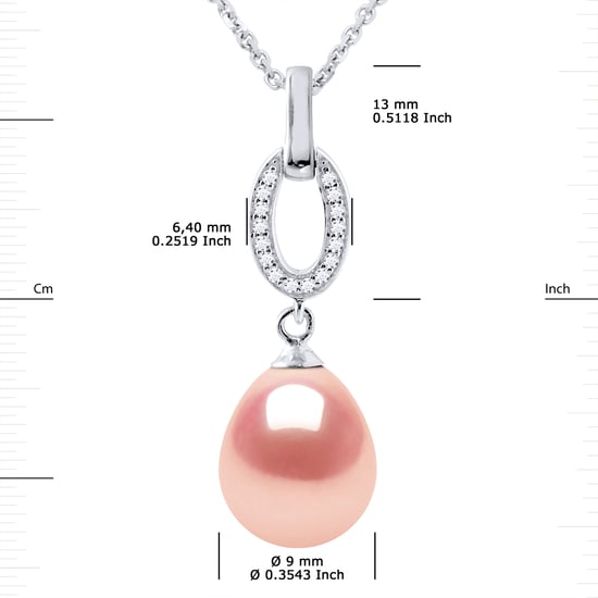 SHUTTLE Necklace Freshwater Pearl Jewelry 9-10 mm Pink 925