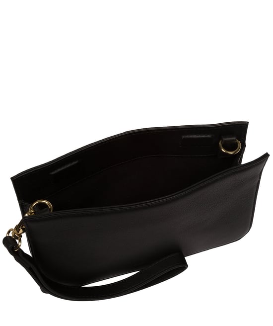 Layla' Black Nappa Leather Clutch Phone Bag