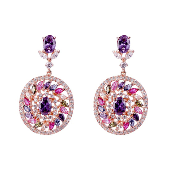 Orphelia 'Enya' Dames 925 Sterling Zilveren Oorbellen - Roze ZO-7428/RG - Image 1