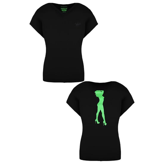 Supra x Heidi Klum Cochs Short Sleeve V-Neck Black Womens T-Shirt 191902 008