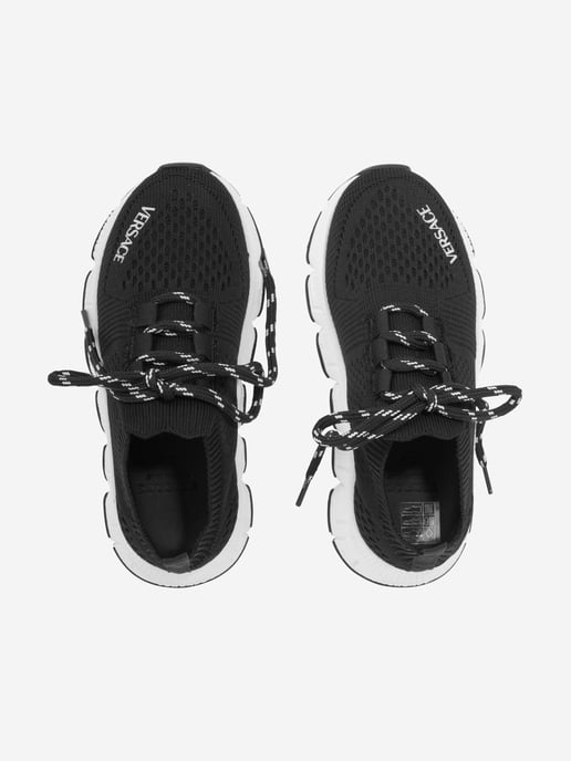 Versace Kids Logo Slip On Trainers in Black