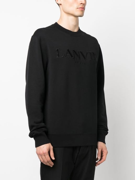 Lanvin Paris Logo Geborduurd Sweatshirt in Zwart - Image 4