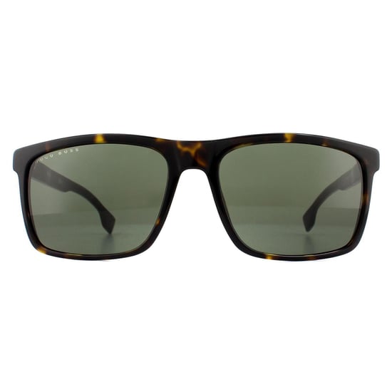 Hugo Boss Rectangle Mens Dark Havana Green Sunglasses