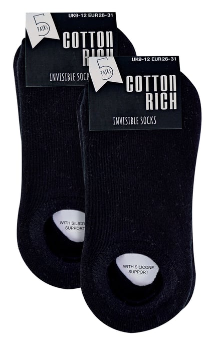 Sock Snob 10 paar ademende onzichtbare kindersokken - Zwart - Image 2