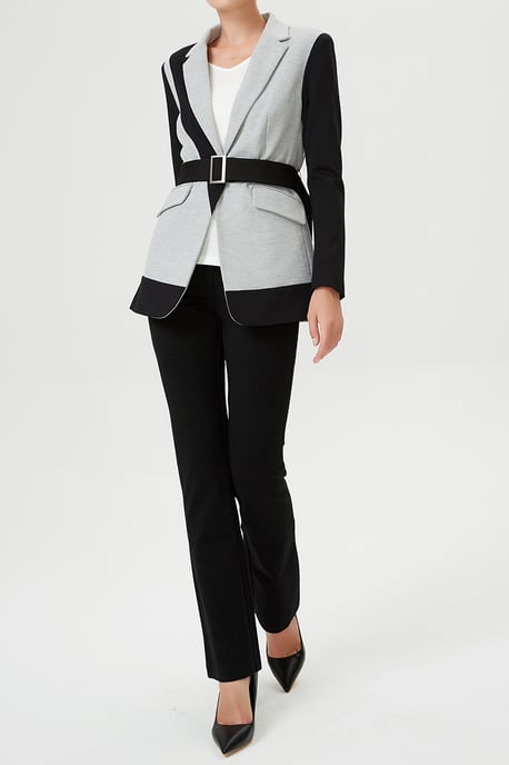 Kleurblok Blazer in Jersey - Image 5