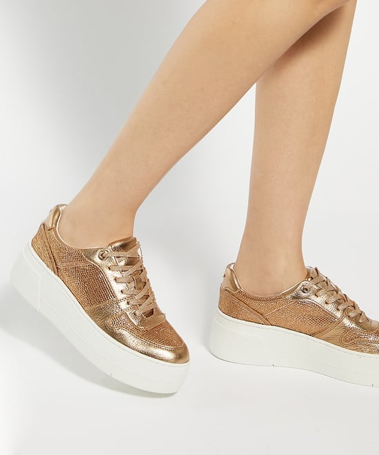 Dune Ladies Evangelyn - Lace Up Chunky Flatform Trainers