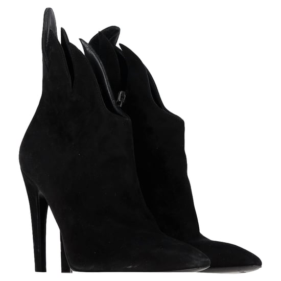 Bottega Veneta Flame Heeled Ankle Boots in Black Suede - Image 4