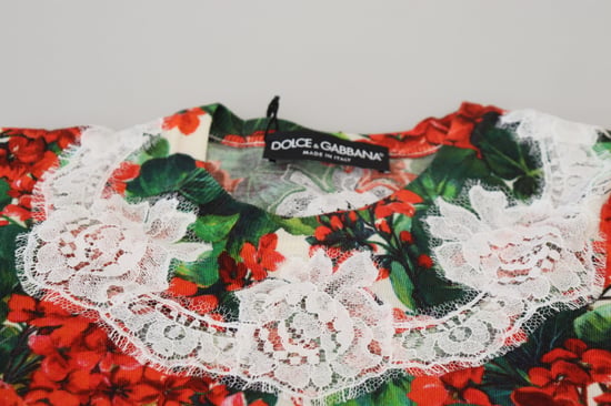Dolce & Gabbana Dames Witte Bloemige Wol Kant Mouwloze Top - Image 5