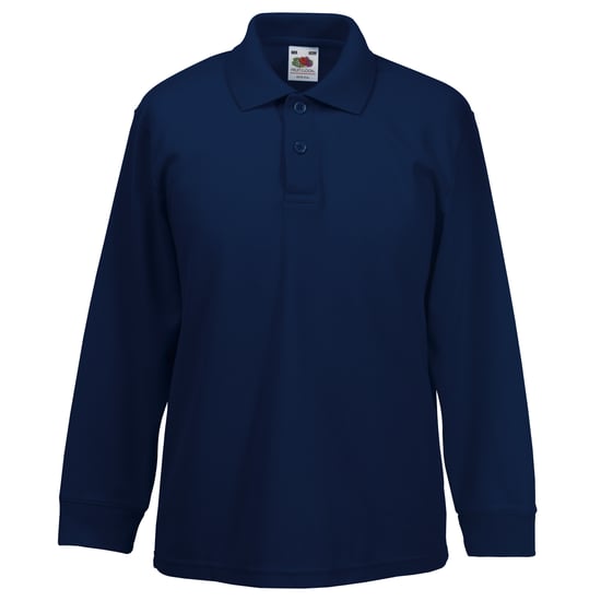 Fruit Of The Loom Kinder Polo Lange Mouwen 65/35 Piqué / Kinderpolo (Donker Marine) - Image 1