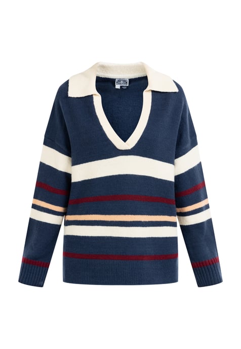 Dreimaster Gebreide trui Dames Navy Veelkleurig - Image 1