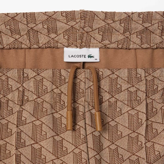 Women's Lacoste Flared Monogram Sweatpants in Beige