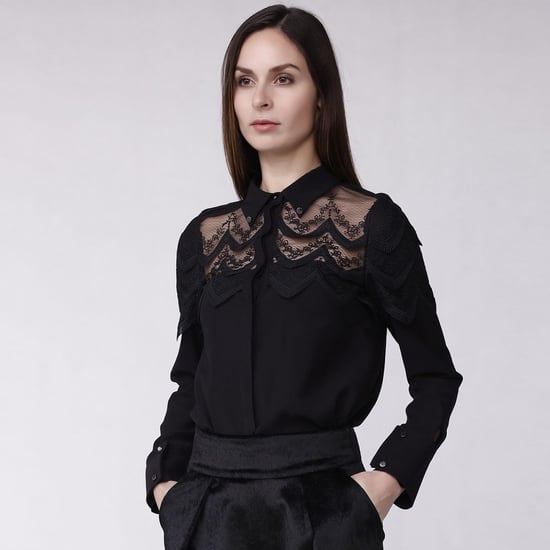 Geschulpte rand kanten shirt - Image 1