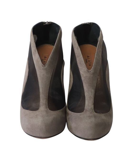 Alaïa Azzedine Ankle Boots in Grey Suede - Image 2