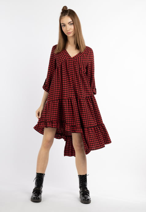 Mymo midi-jurk Dames zwart/rood - Image 2