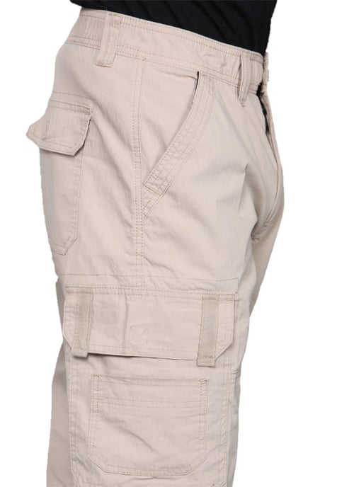 Heren cargo multi-pocket sneldrogende shorts in zand - Image 5
