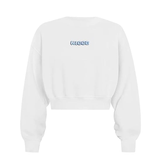 Nicce Anta Womens White Cropped Sweater