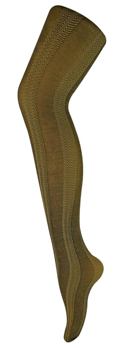 Sock Snob Dames80 denier ondoorzichtig patroon panty's - Streepmosterd - Image 1