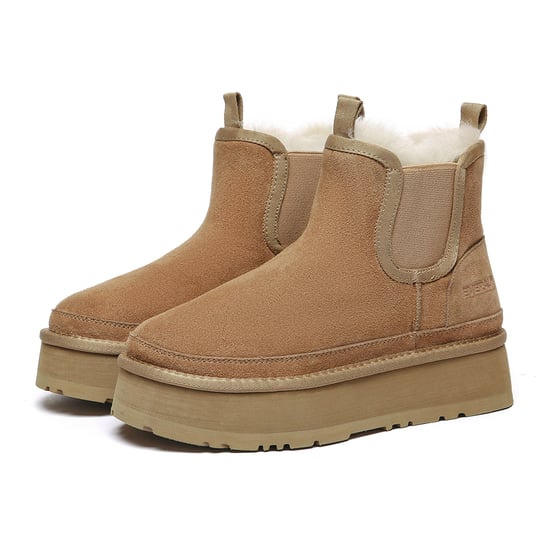 EVER AU Dames Leren Plateaulaarzen Chelsea-Stijl - Shoveler - Image 4
