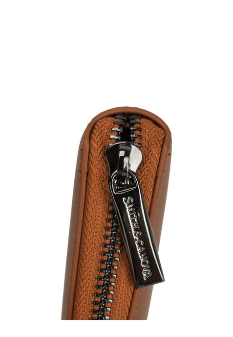 Smooth Leather Square Zip Purse