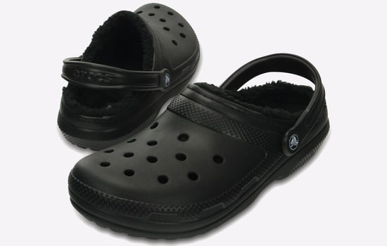 Women's Crocs Classic Lined Clogs in Black - Image 3