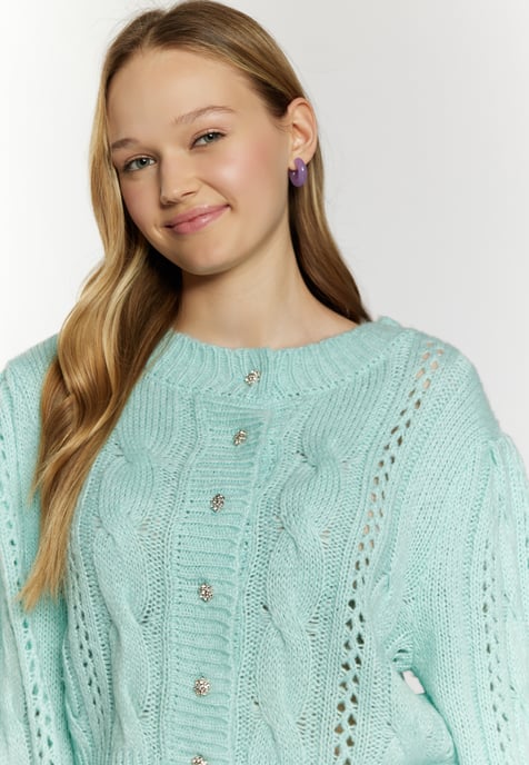 Mymo Gebreid vest Dames aqua - Image 5