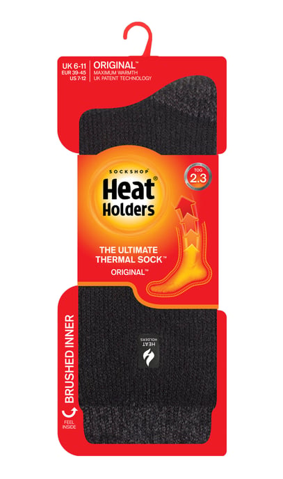 Heat Holders Heren extra dikke warme thermo sokken - Zwart / Grijs Heel & Toe (Berlijn) - Image 2