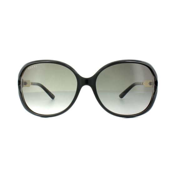 Gucci Zonnebril 0076S 002 Zwart Goud Grijsverloop - Image 1