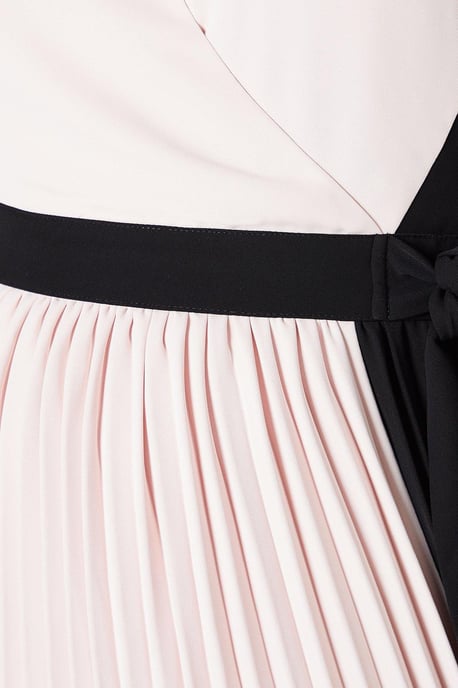 Colour Block Pleated Midaxi Dress