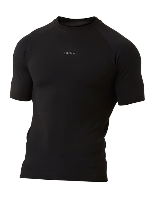 Björn Borg - Heren Korte Mouwen Naadloze Hardloop T-shirt - Zwart - Image 1