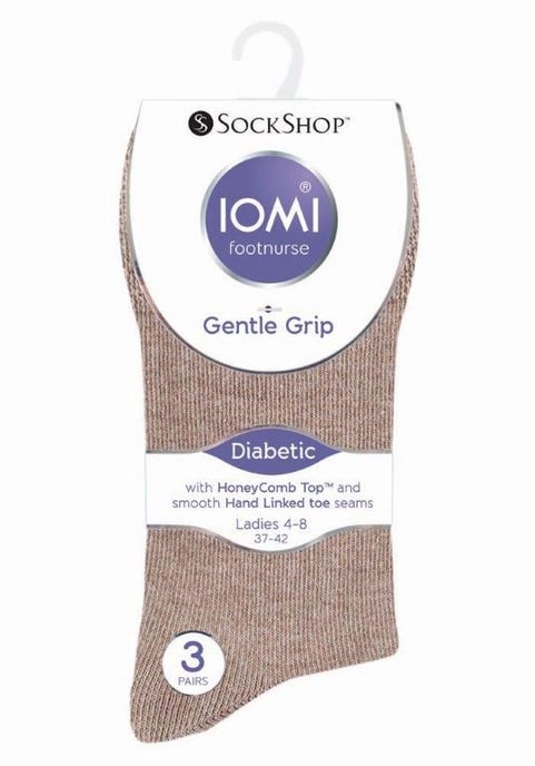 IOMI - 6 stuks sokken zonder elastiek diabetische sokken voor dames - Bruin - Image 2