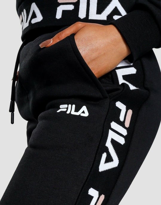 Fila Womens Jacquared Pnl Pnt Joggers Zwart - Image 2
