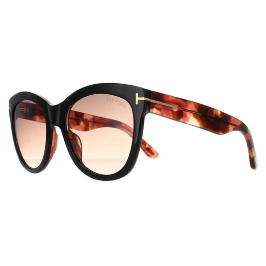 Tom Ford Cat Eye Womens Black Havana Brown Gradient Wallace FT0870