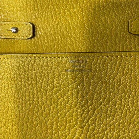 Hermès Cinhetic To Go Schoudertas in Geel Leer - Image 6