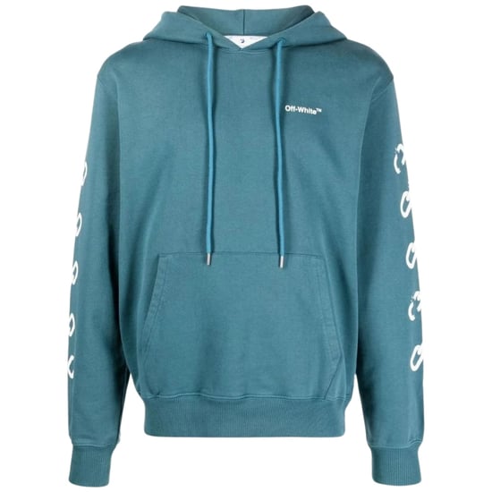 Off-White Chain Arrow Design Slim Fit Duck Green Hoodie