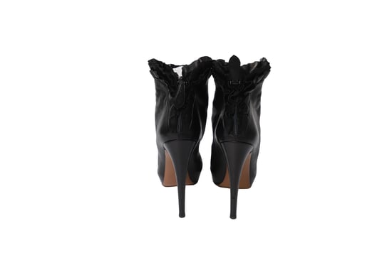 Alaia Rimpel Enkelboots in Zwart Leer - Image 4
