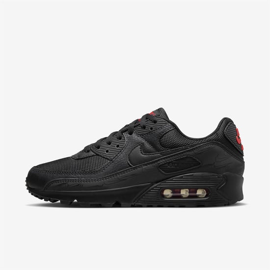 Nike Air Max 90 Heren Sportschoenen in Zwart/Zwart/Licht Crimson - Image 1