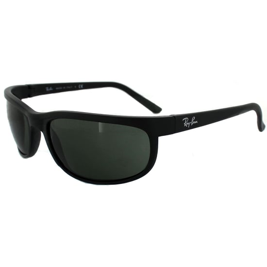 Ray-Ban Wrap Mens Black Matt Black Green Sunglasses