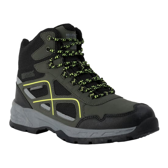Regatta Mens Vendeavour Walking Boots (Dark Khaki/Lime Punch)