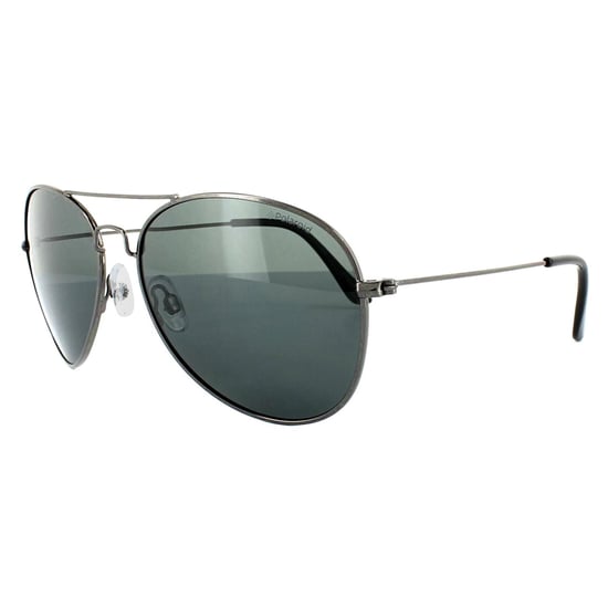 Polaroid Aviator Unisex Gunmetal Grey Blue Polarized Sunglasses